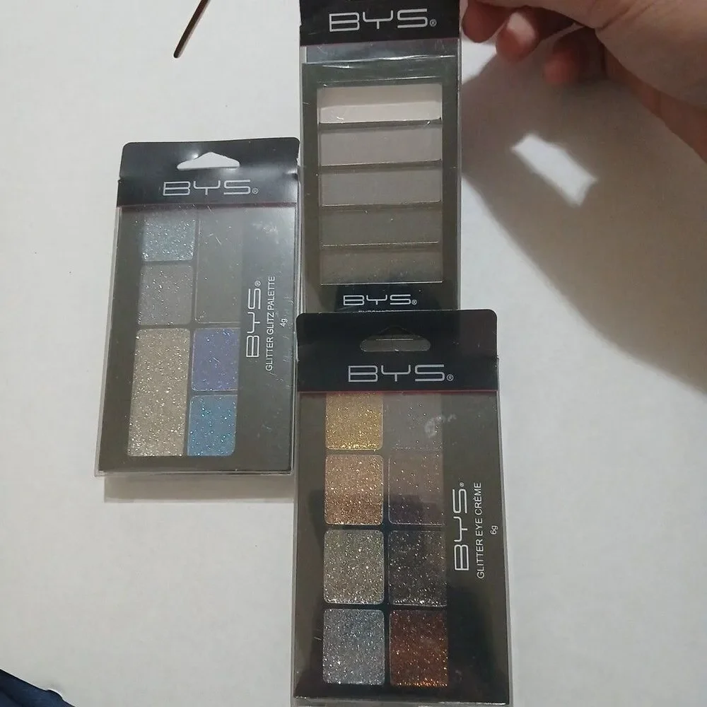 BYS Glitter Eye Palettes-Azure Blaze Black Steel Razzle Dazzle Set Of 3